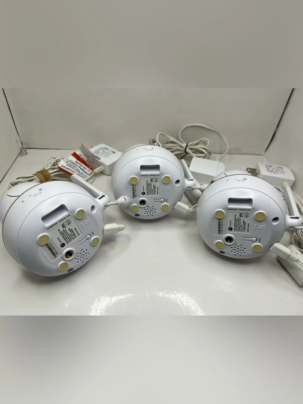 Lot Of 3 Motorola MBP853CONNECT Wi-Fi Video Baby Monitor Cámaras W/power Adapter
